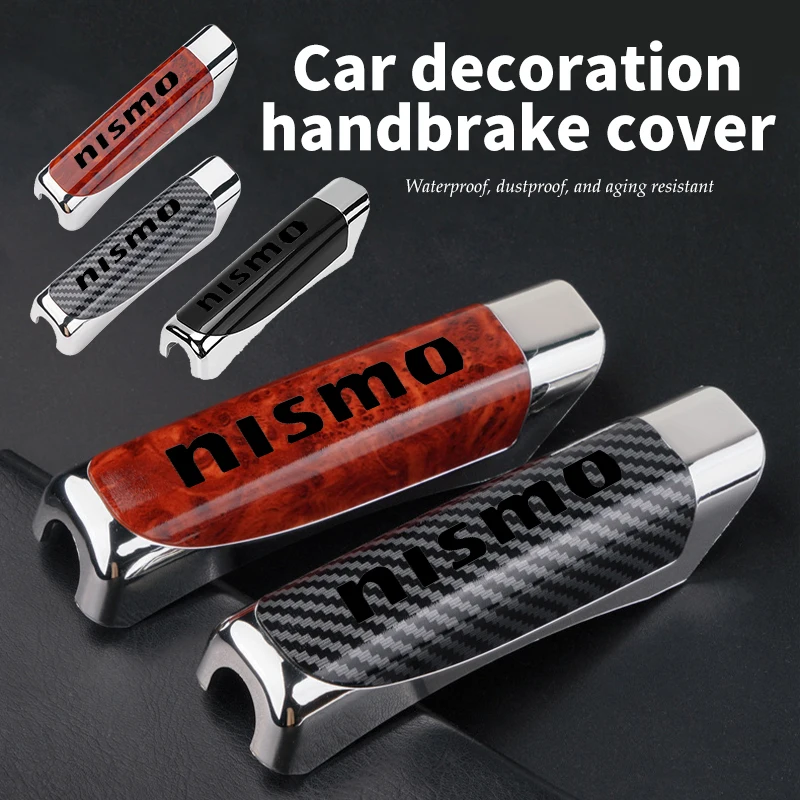For Nissan Car Handbrake Grip Carbon Fiber Anti-slip Protect Cover Decoration GTR NISMO JDM Teana Skyline Kawasaki R32 R33 R34 view 3
