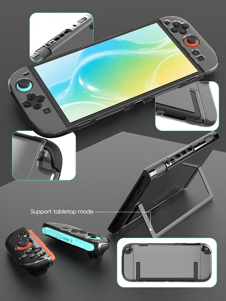 DATA FROG Precise Cutout Clear Protective Case For Switch 2 Console For Joy Con Full Coverage Shell