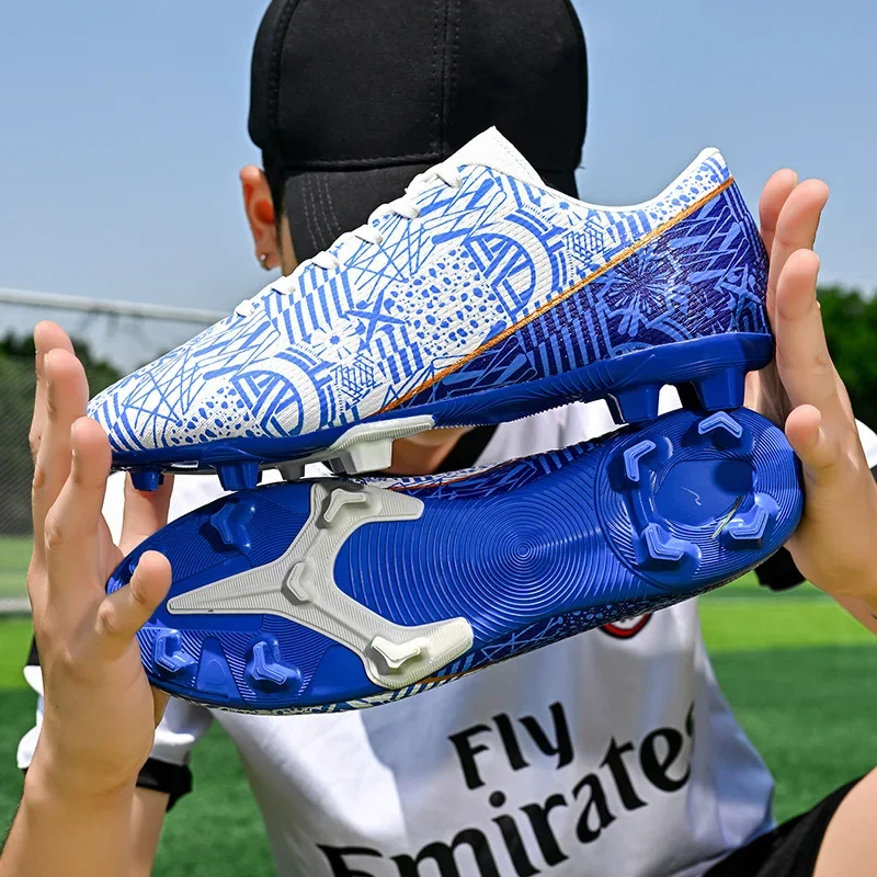 2026 New Men's FG Soccer Shoes Outdoor Cleats Long Spikes High-Top Sneakers Professional Football Boots Futsal Shoes Size36-45