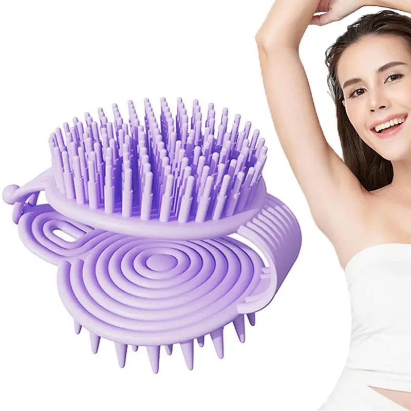 Shampoo Brush Hair Massager Double Sided Hair Washing Shampoo Brush Wet And Dry Soft Bristles Hair Brush Scalp Exfoliator For