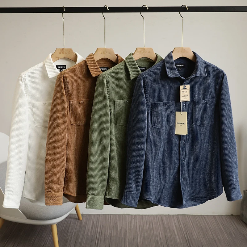 

Мужская осенне-зимняя клетчатая фланелевая повседневная длинная све irt однотонная универсальная ретро-стойка молодежная мода