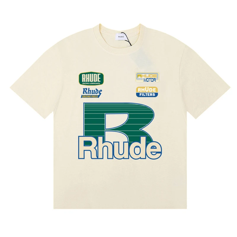 Streetwear Trend Rhude T-shirt Casual logo print korte mouw zomer heren dames hoge kwaliteit katoenen top tee