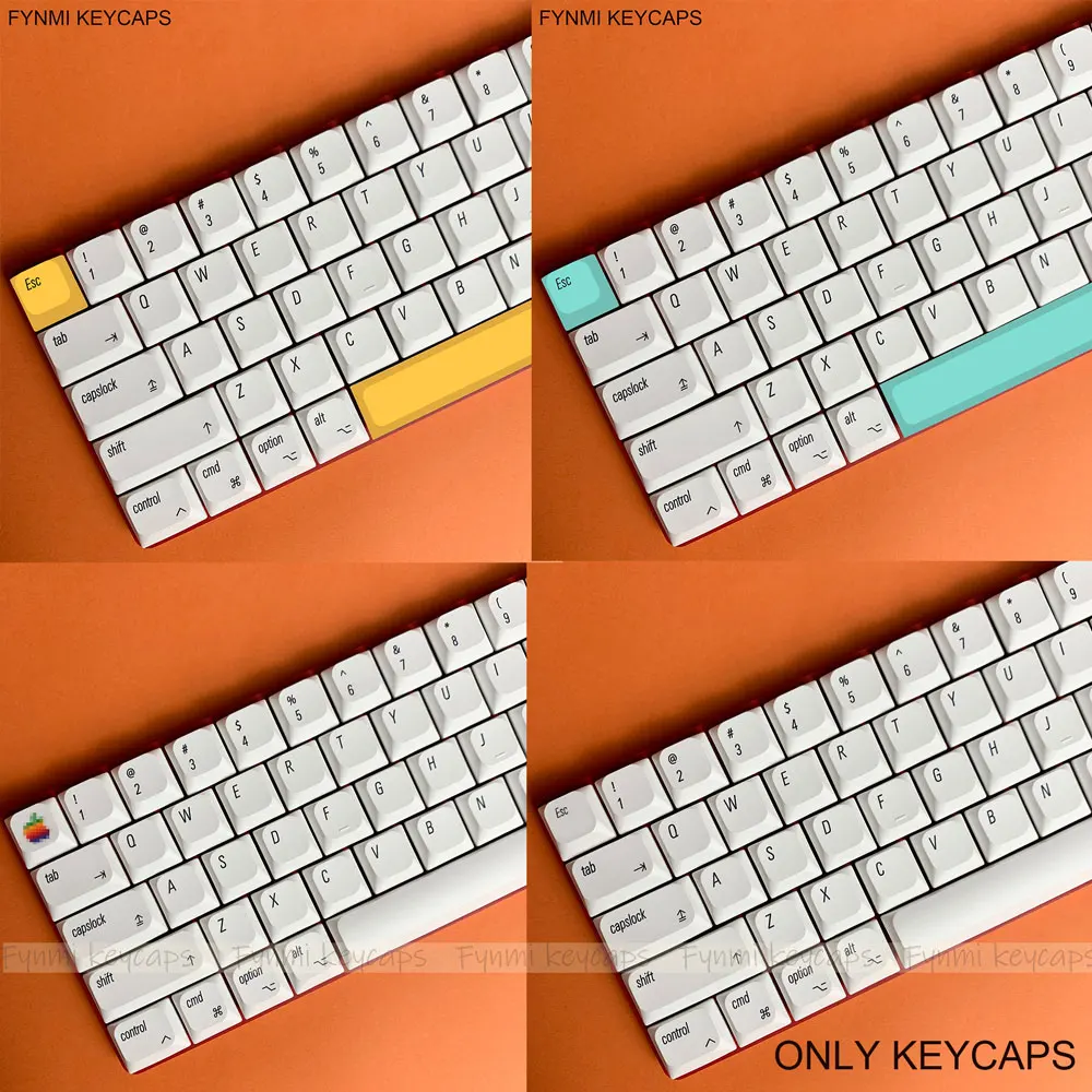 Fynmi Low Profile Apple Theme PBT Keycap Dye Sublimation keycap 127keys for 61/68/75/84/87/98/104/108 mechanical keyboard