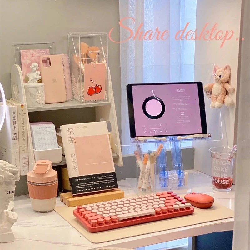 Support de lecture en acrylique, support de tablette, support de téléphone réglable 180 °   Bibliothèque transparente protégeant la colonne cervicale empêchant la myopie