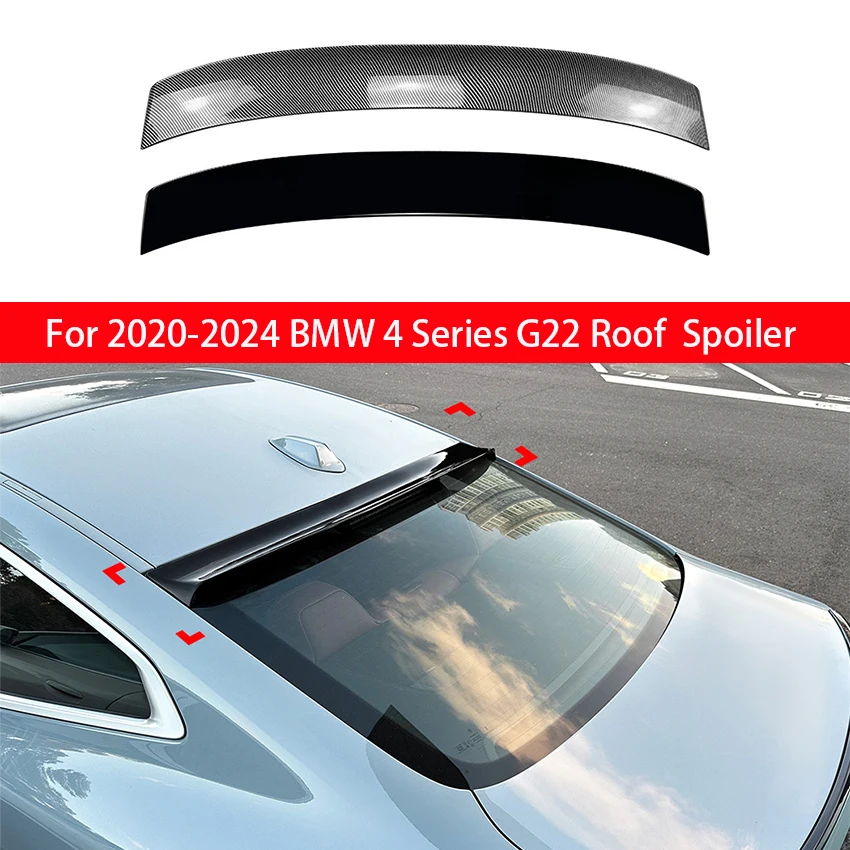 

Для 2020, 2021, 2023, 2024, BMW 4 серии G22, спойлер на крышу заднего окна, крылья, черный карбоновый тюнинг, аксессуары для стайлинга автомобилей
