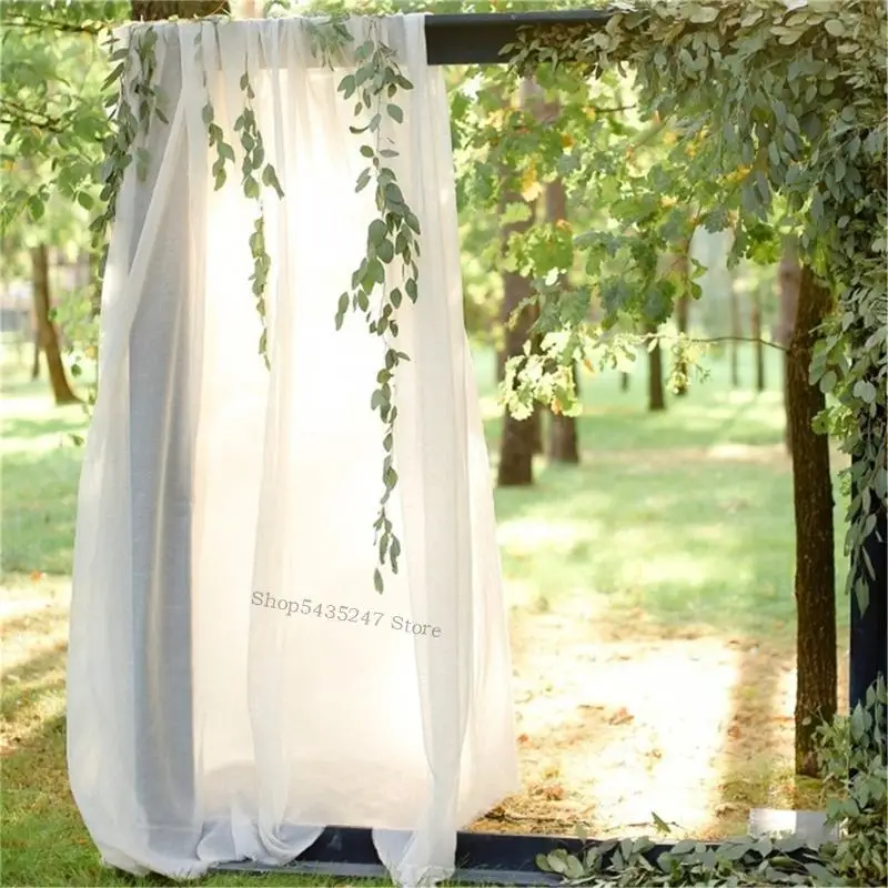 

Elegant Wedding Arch Curtain Pearls Sheer Wedding Arch Backdrop Easy Setup for Various Event Archway Decoration H7EF