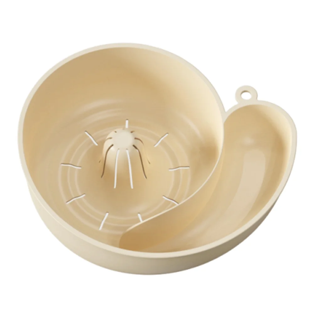 Obst-Abtropfkorb in Schneckenform, kreative automatische Rotation, sauberes Gemüsewaschbecken, lebensmittelechte, wiederverwendbare Wasserfilterschüssel