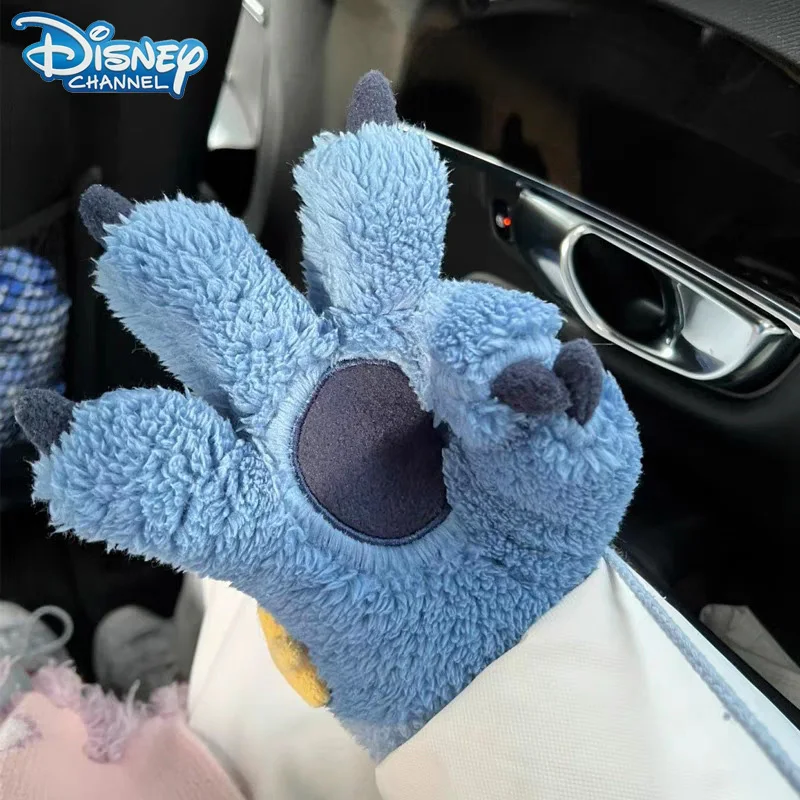 Disney Stitch Gloves Stitch Paw Plush Gloves Women Winter Warm Thick Plush Velvet Full Cover Finger Students Gloves Gifts