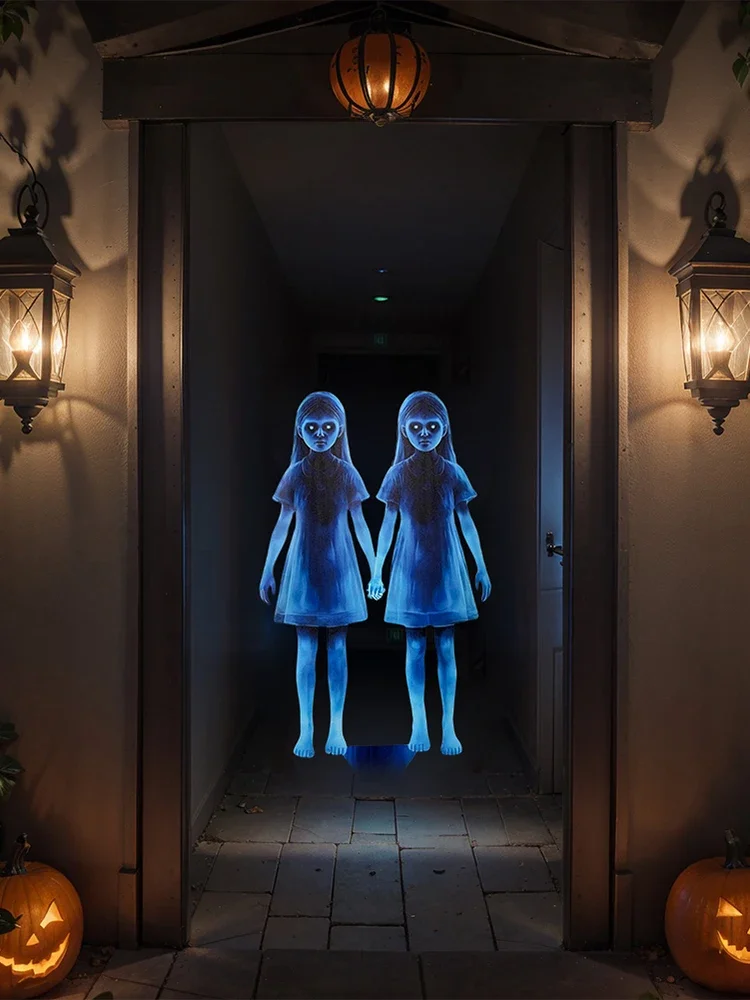 

Для газона, патио, дома с привидениями, 1 шт., железные близнецы, знаки для двора на Хэллоуин, колья, страшные колья для двора, двойные призраки, садовые колья для двора