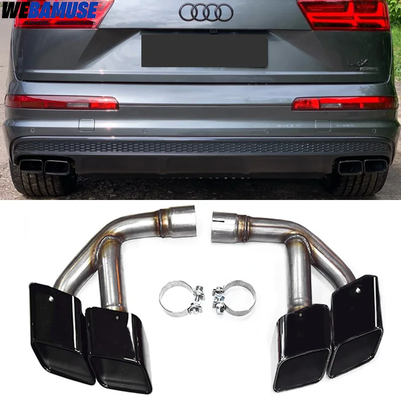 Auspuffspitze für Audi Q7 Benzinmodelle 2016–2019, quadratische Spitzen, Abgasanlage, Düse, Schalldämpferspitze