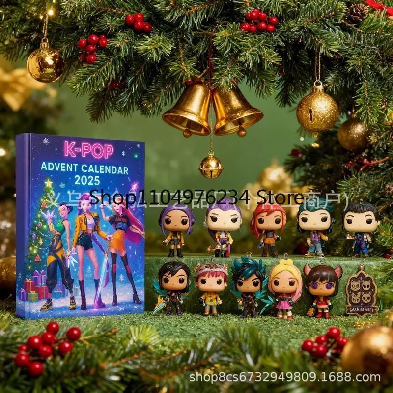 Disponibile Natale Kpop Demon Hunting 24 pezzi Calendario dell'Avvento Scatole cieche a sorpresa per giocattoli da regalo per scatole misteriose di Halloween