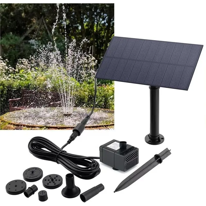 [NEWA64Z!】 Solar Fountain Pump Solar Power Panel With Stake Energy Saving Watering Kit Garden Decoration