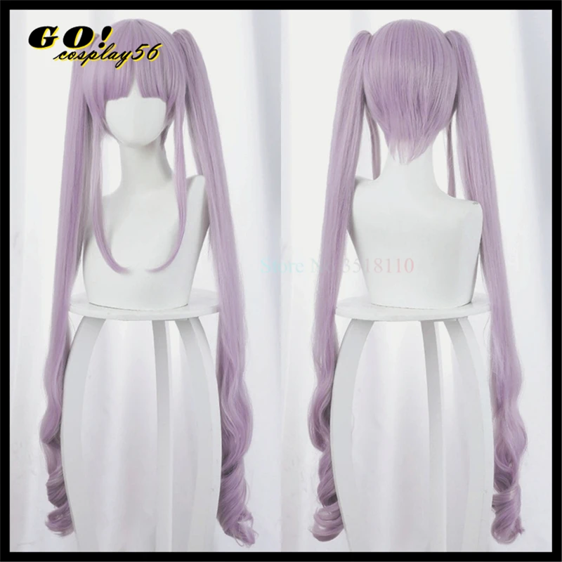 Re:Dive Karyl Kyōka Cosplay Wig Ponytails Kyaru Grey Purple Curly Long Pigtails Straight Hair Halloween Game Role Play