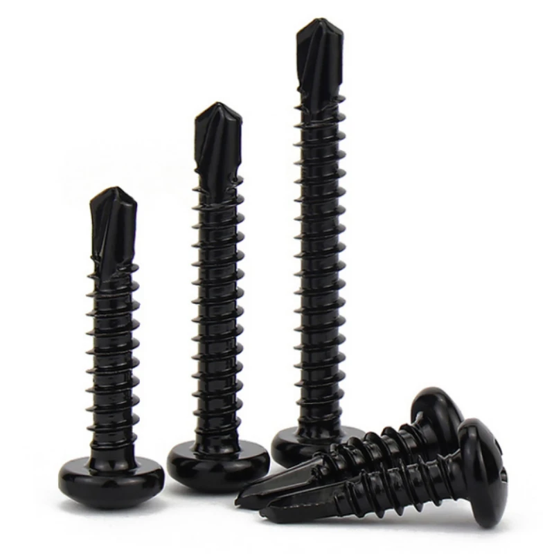 10/20Pcs Black 304 Stainless Steel Cross Pan Head Drilling Self Tapping Screws M3.5 M4 M4.2 M5 Length=13mm-50mm