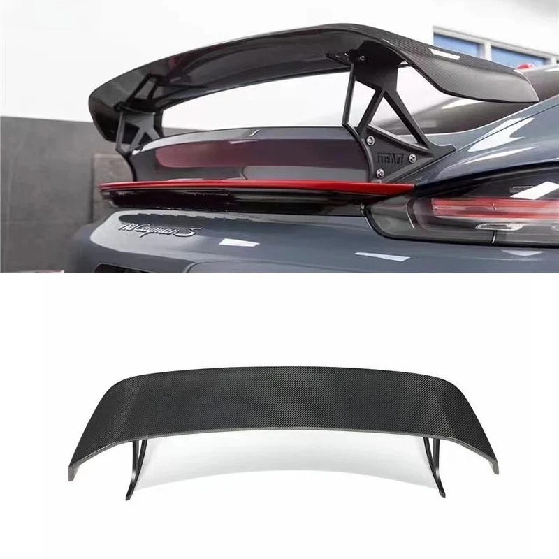 

Для Porsche Boxster Cayman 718, задний спойлер из углеродного волокна, неокрашенный задний чехол для автомобиля, комплект кузова