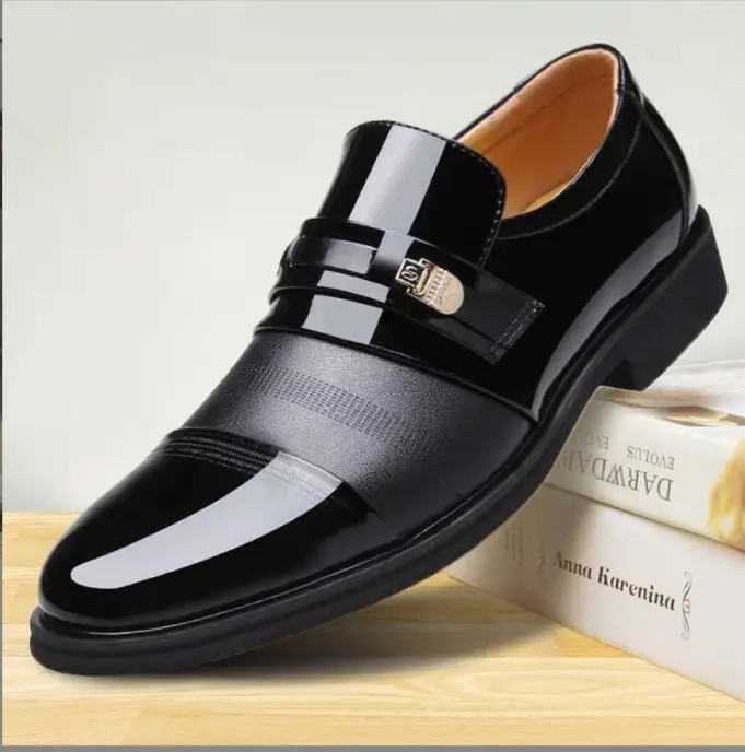 

New Men's formal business leather shoes wedding dress suit formal shoes men loafers men slip on Blackdress shoes business shoes