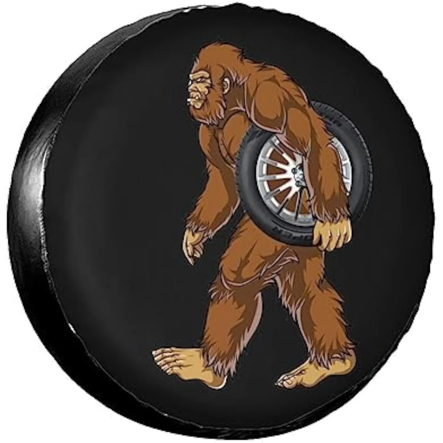 

Забавный чехол-протектор для запасного колеса в виде гориллы/йети для автодомов, внедорожников, кемперов и прицепов