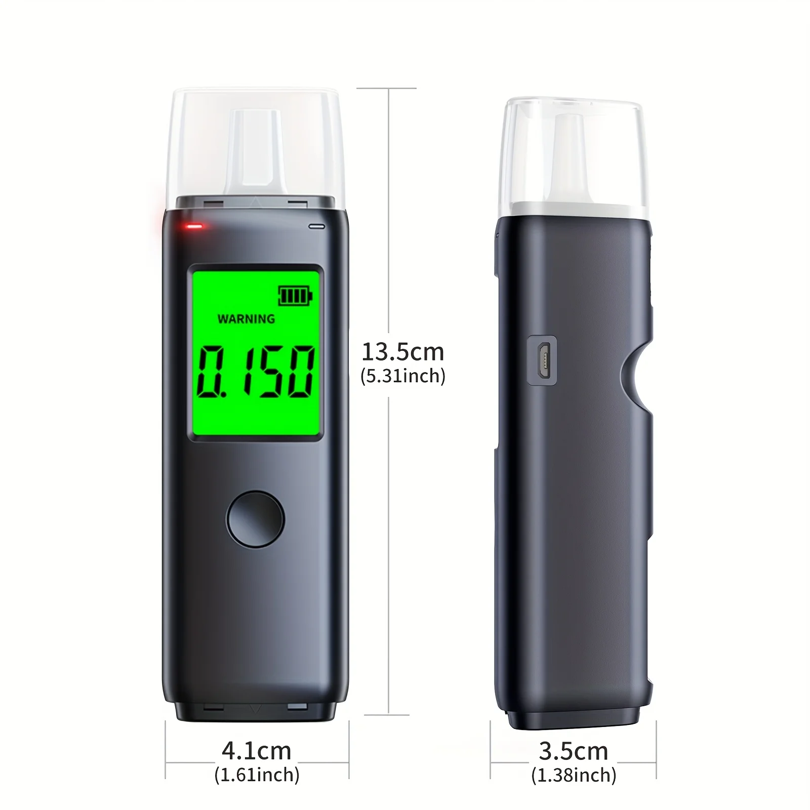 2-in-1 Dual-mode Automatic Breathalyzer | USB Rechargeable Alcohol Tester, Portable, Accurate, Rapid Alcohol Content Monitor