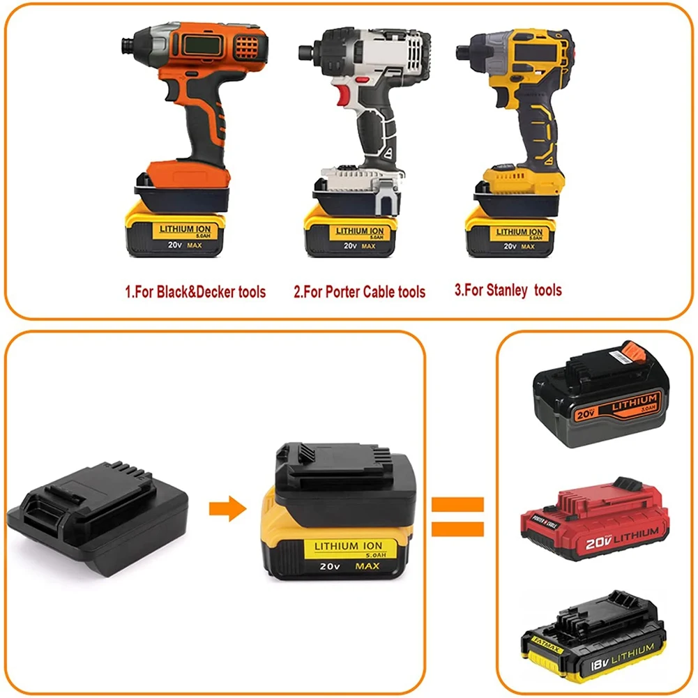 

Адаптер-конвертер для аккумуляторов ABLG 18/20В, совместимый с Black & Decker 20V LBXR20, LB20, LBX20, для использования с инструментами.