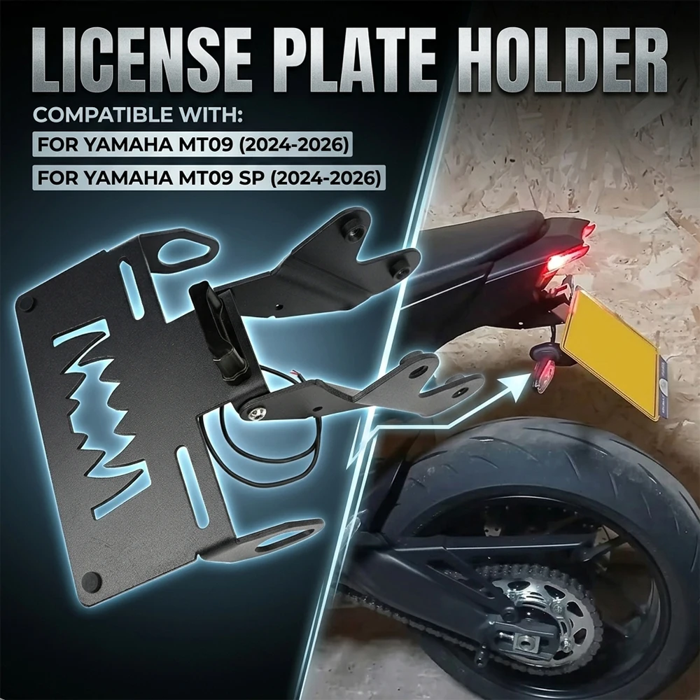

Motorcycle License Plate Holder Bracket Rear Tail Tidy Fender Eliminator Kit Accessories For Yamaha MT 09 MT09 SP 2024-2026