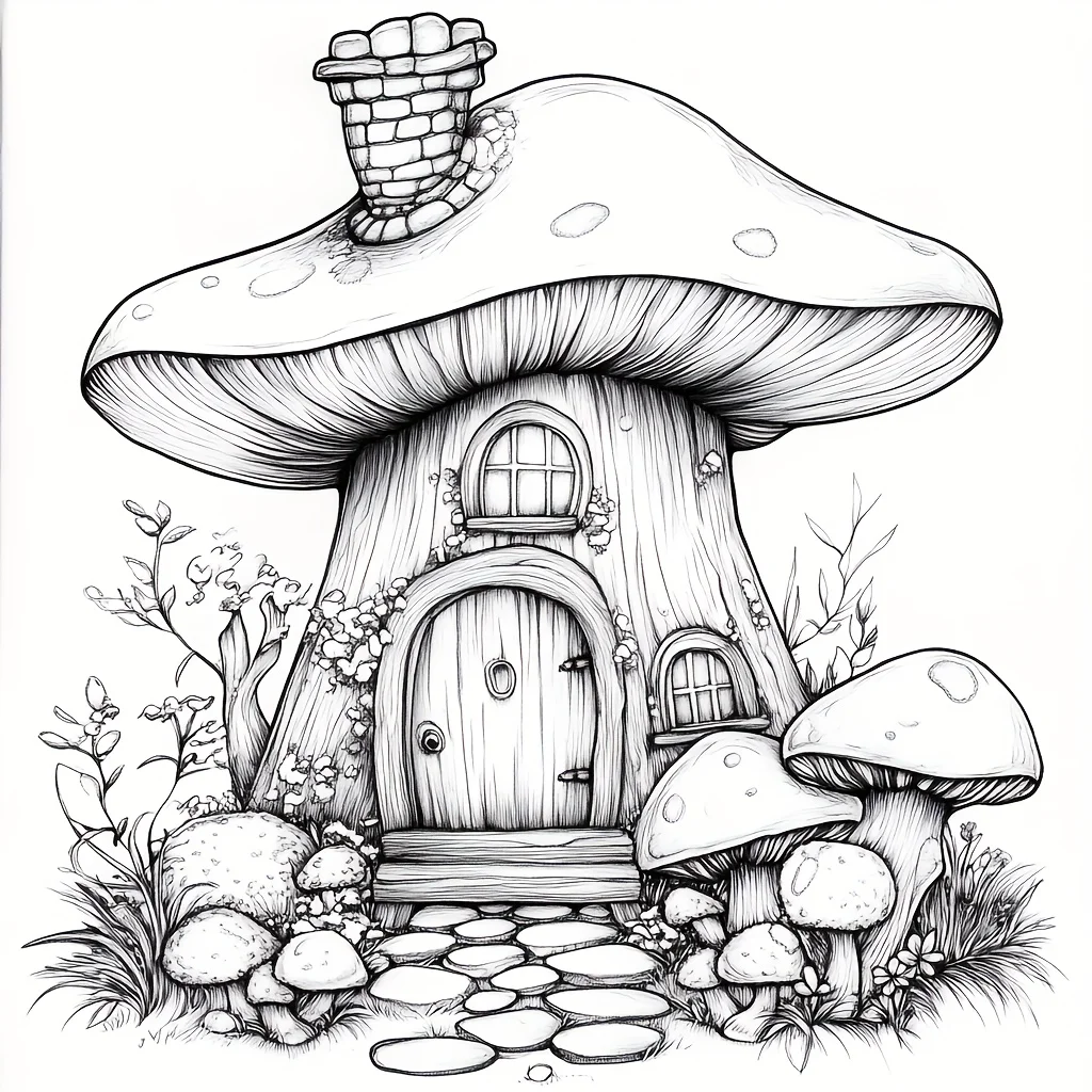 Kolorowanka dla dorosłych z motywem leśnego domku, 28 stron, redukująca stres. |   Książka do kolorowania dla relaksu i redukcji stresu na Walentynki