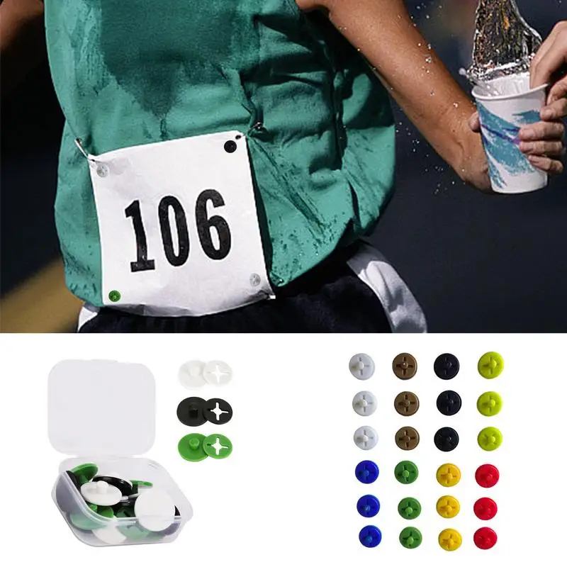 Race Bib Clips 12 Pieces/24 Pieces Race Bib Holder Running Gear Bib Clips Running Bib Holder Running Accessories For Skiing