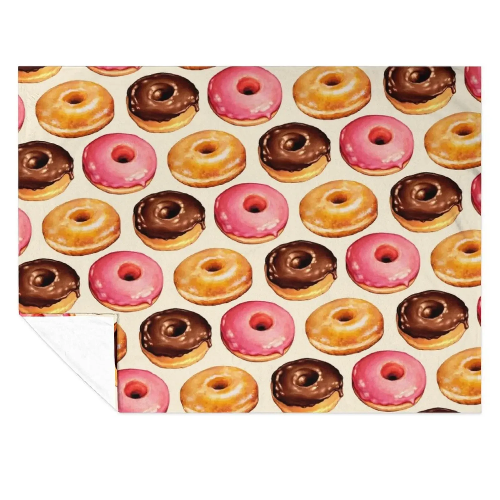 

Donut Pattern Throw Blanket Flannel Fabric wednesday manga Furrys Blankets