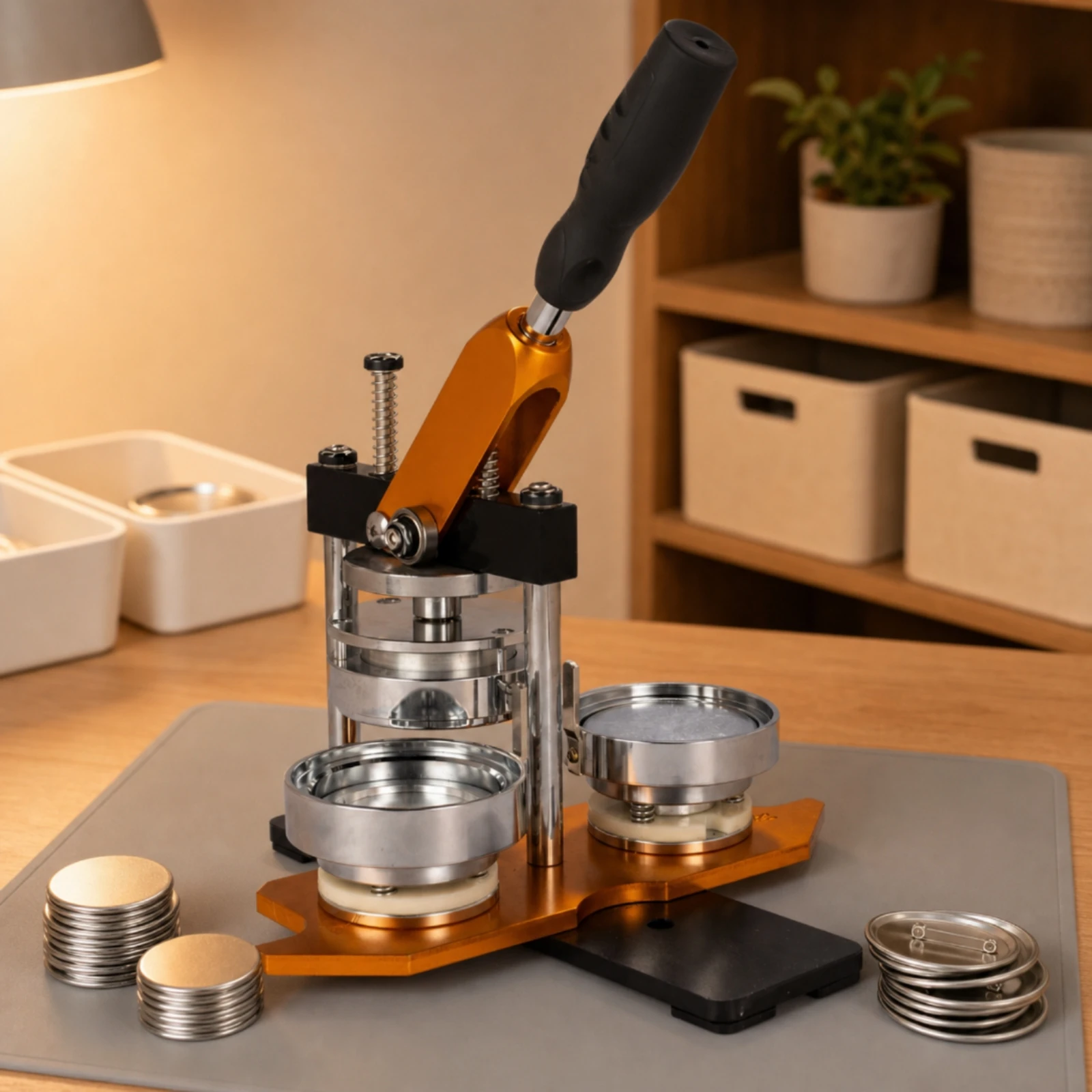 Button Maker Machine Heavy-Duty Button Badge Press Machine Badge Maker Hand-Operated Easy to Use for Crafters, Crafting