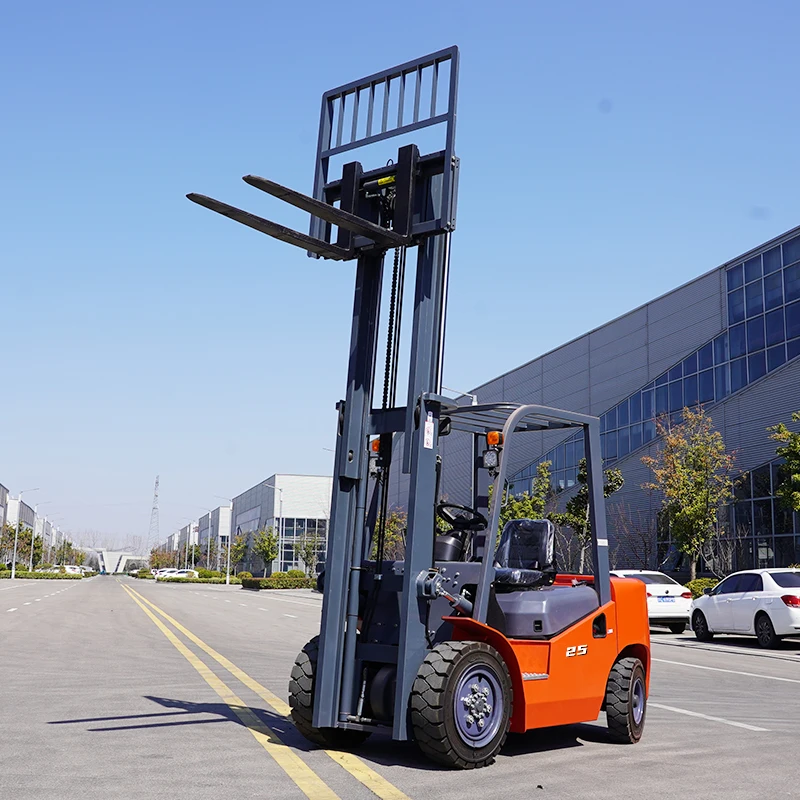 New Diesel Forklift with Adjustable Forks 2.5 Ton Load Capacity Diesel Engine Rough Terrain Capability