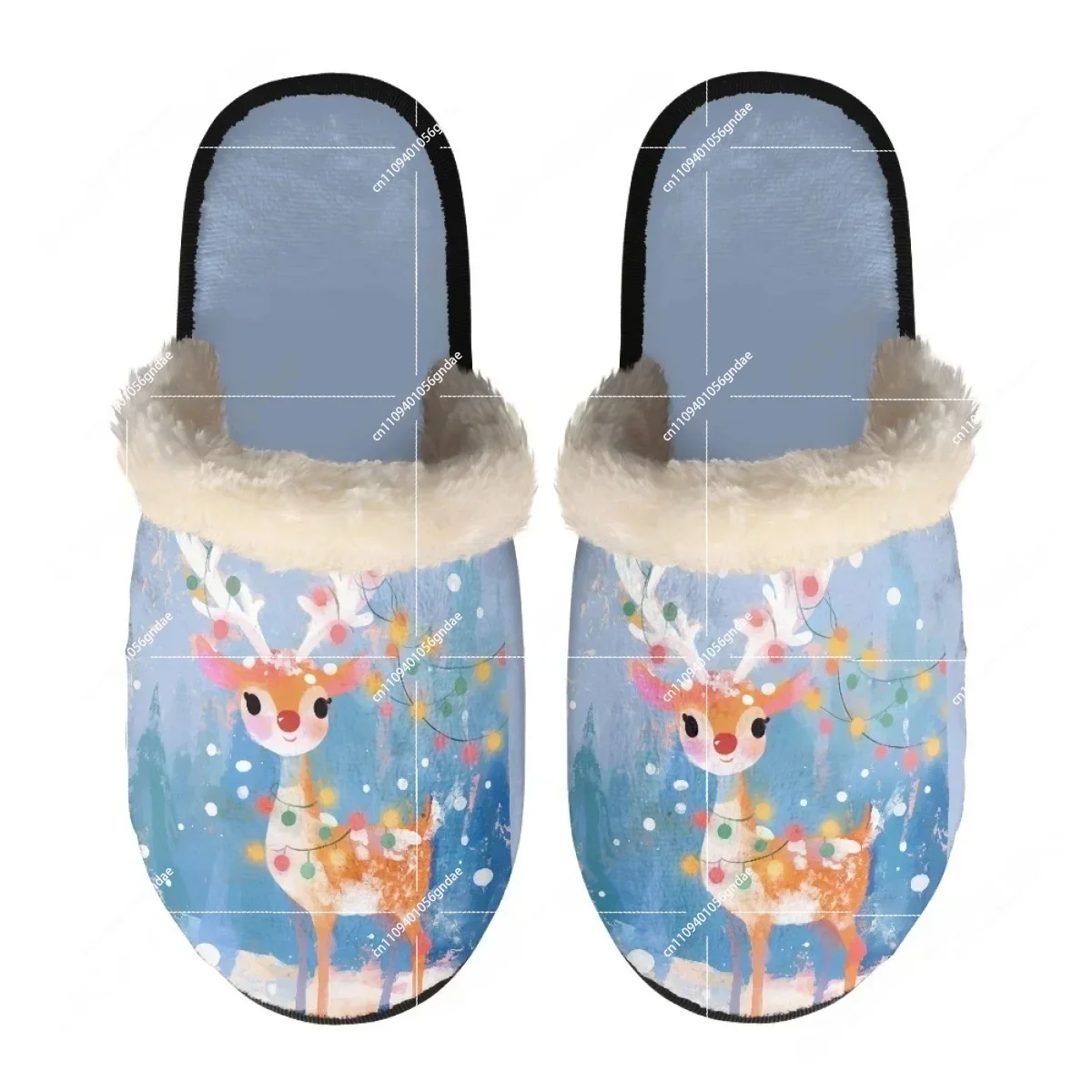 Christmas Pixel White Cat Slippers Mens Womens Home Cotton Plush Bedroom Casual Keep Warm Customized Thermal Lightweight Slipper