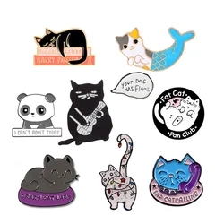 cute cat panda Brooch for Girls Women Beautiful Rose Daisy Badge Fashion Backpack Enamel Pins Jewelry Valentine's Day Gifts