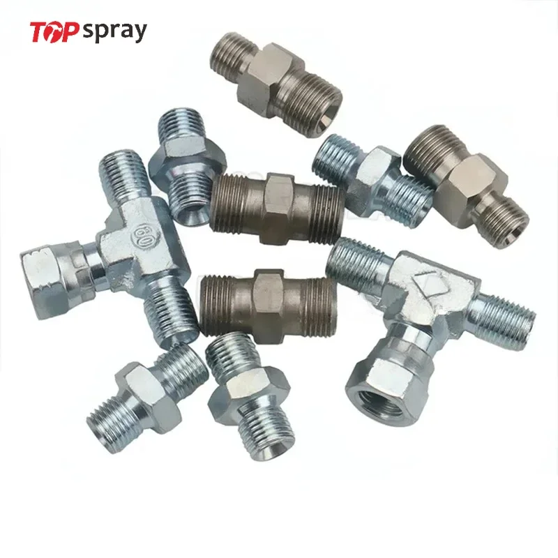 

Topspray Airless Spray Gun Accessories High Pressure Pipe Spray Gun Airless Spray Gun 1/4 Butt Joint Tee Union Conversion Head