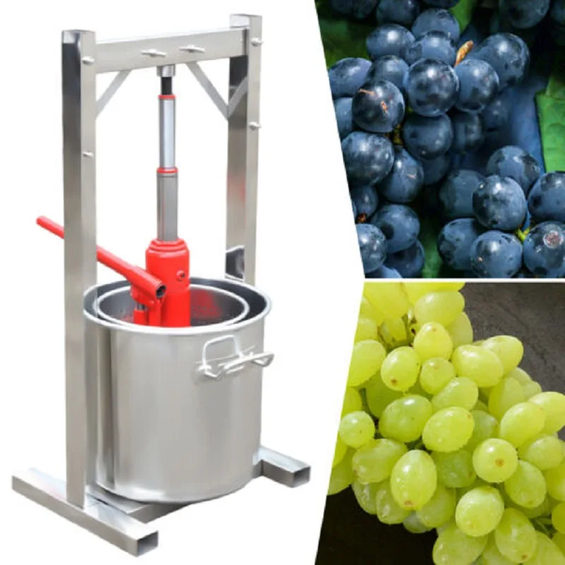 

12L Fruit Wine Press Grape Crusher Juice Maker 304 Food Grade Stainless Steel Hydraulic Jack for Fermented Grapes