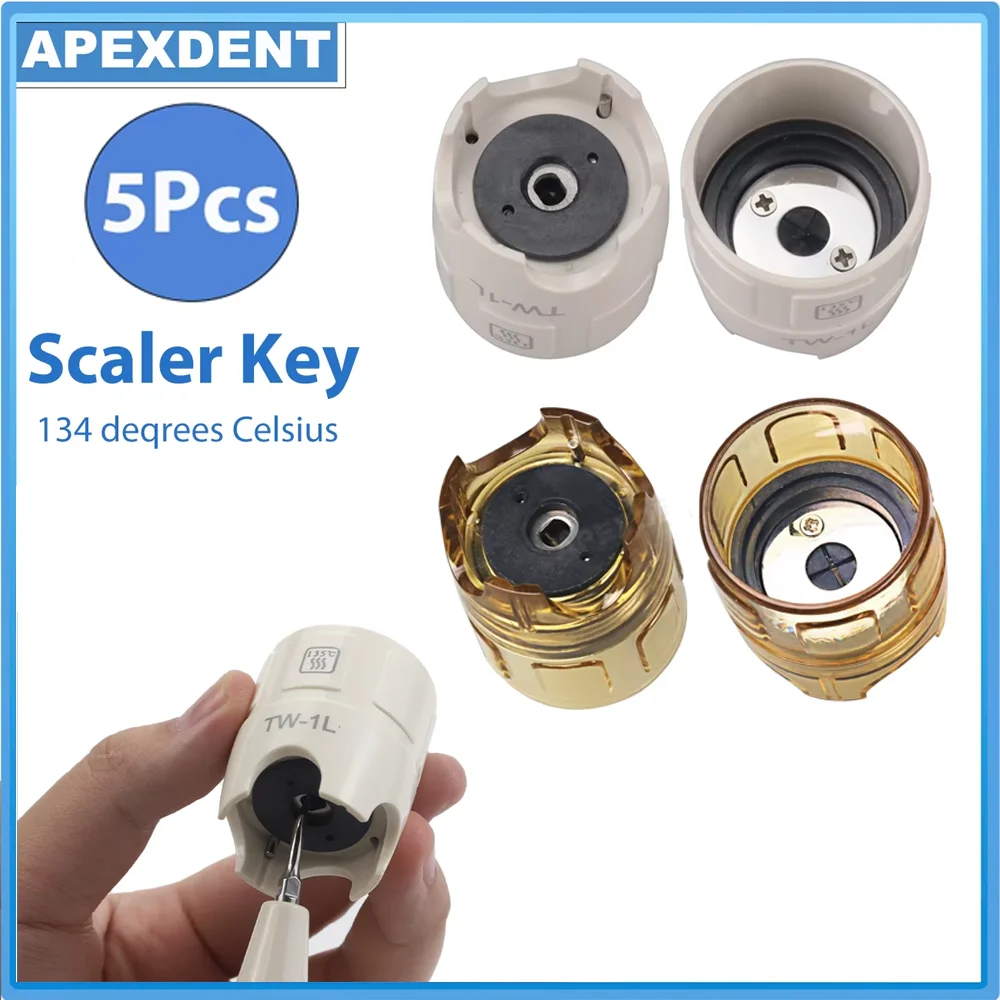 5Pcs Dental Ultrasonic Scaler Tips Fit For EMS Satelec Woodpecker Scaler Handpieces Autoclavable Torque Wrench Key Holder
