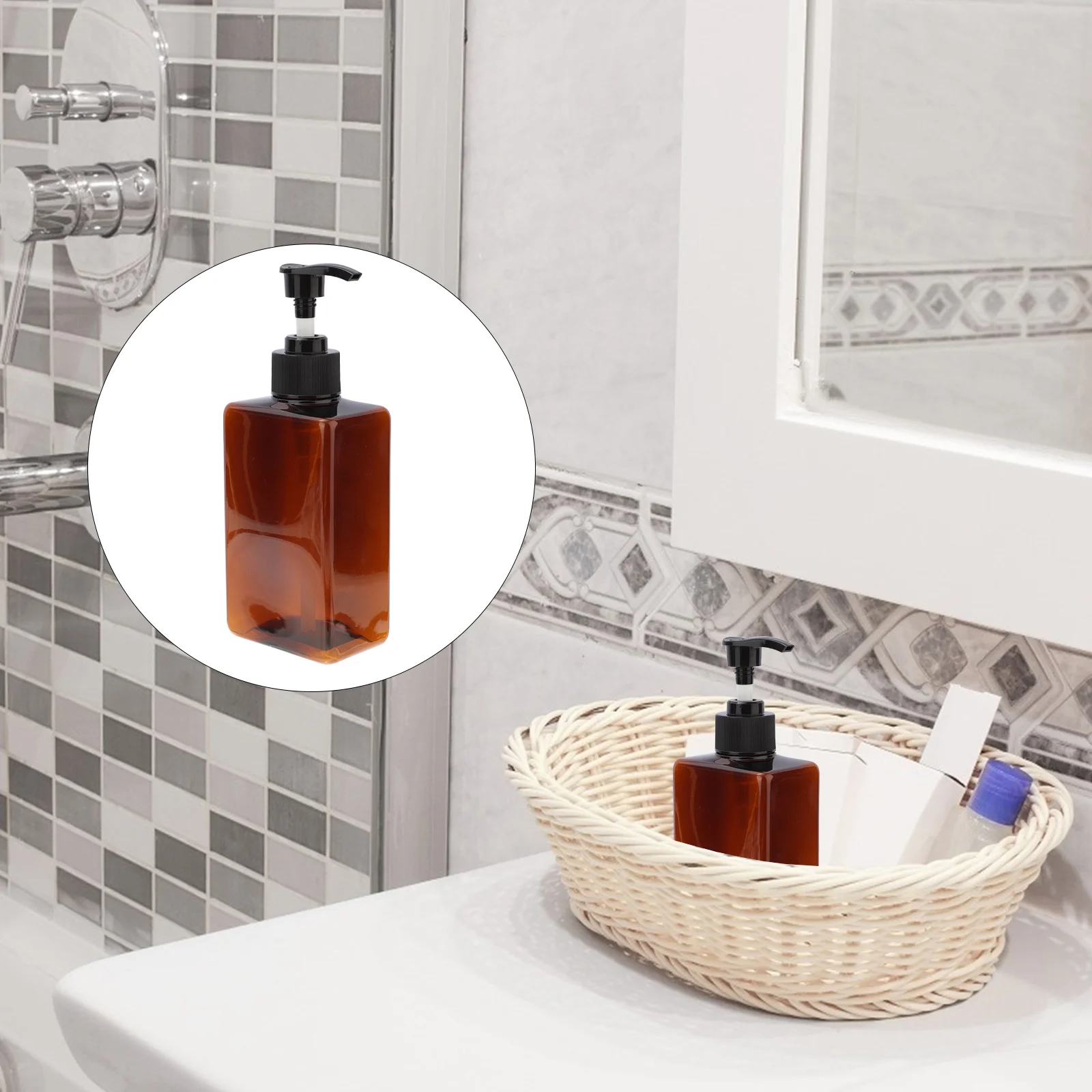 

2pcs 280Ml Refillable Petg Square Pump Bottles Reusable For Travel Liquid Soap Body Wash Essential Oil Dispenser Toiletries