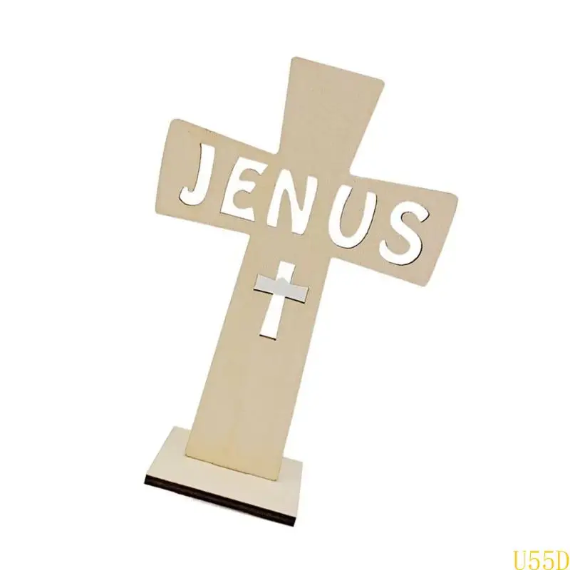 U55D 10Pack Unfinished Crosses With Stands For Faithful Decorative Projects