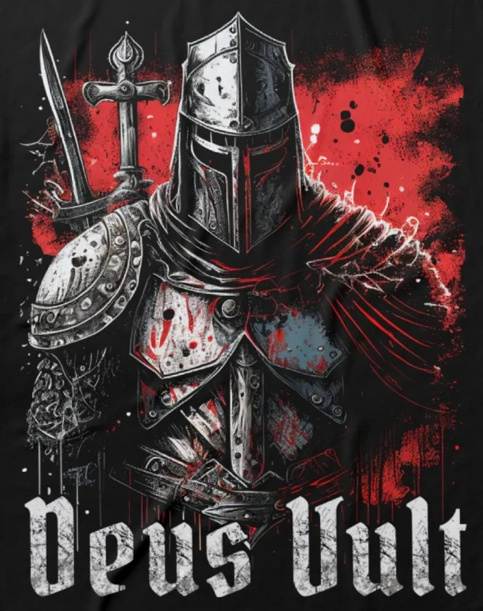 

"Deus Vult" Medieval Crusader Knights Templar T-Shirt 100% Cotton O-Neck Summer Short Sleeve Casual Mens T-shirt Size S-3XL