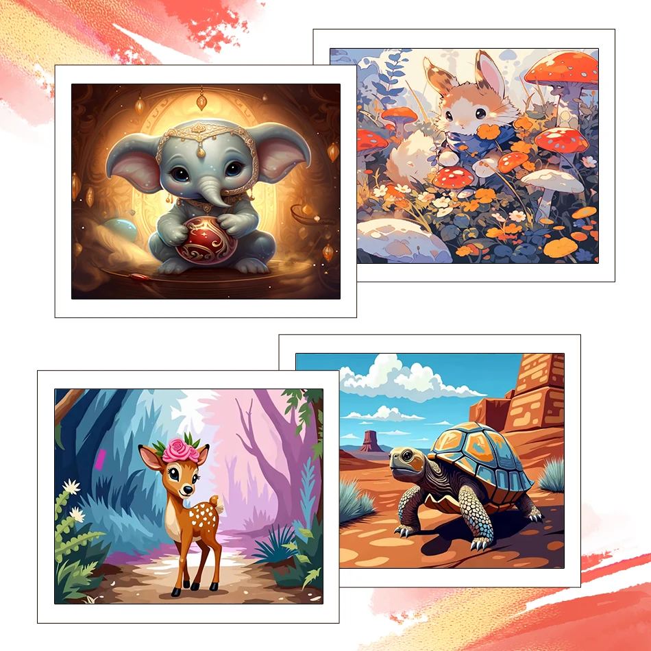 

RUOPOTY Painting By Number Adults New Drawing By Numbers Animals 40X50cm Drawing Decorative Canvas Crafts Art Supplies Wall Art