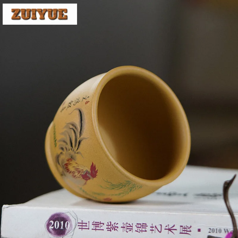 200ml Yixing Purple Clay Golden Rooster Teacup Traditional Tea Bowl Set Of Cups Tea-tasting Fragrance Cup Jianzhan Master Cups