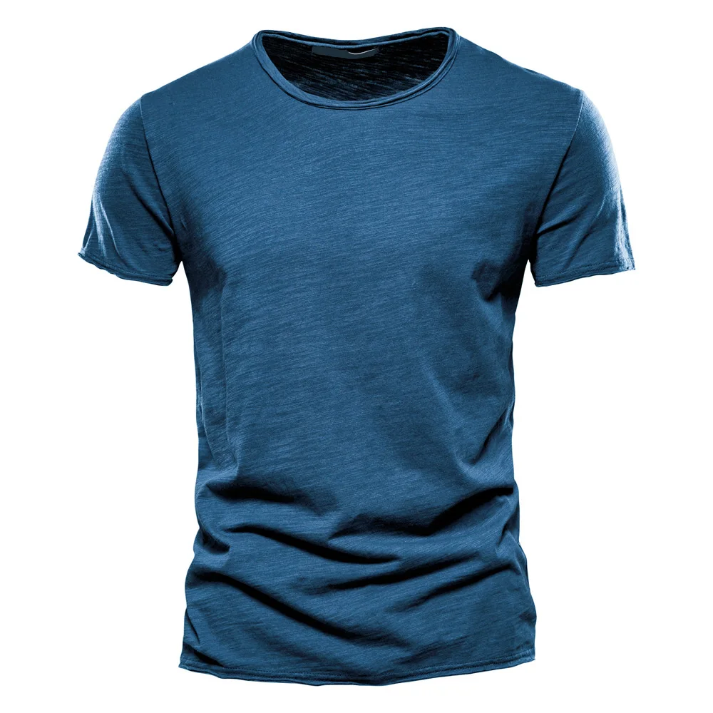 Men's Cotton O-Neck Soft Touch Comfortable Tee Solid Color 9 Colors Breathable Lightweight Daily Casual T-Shirt