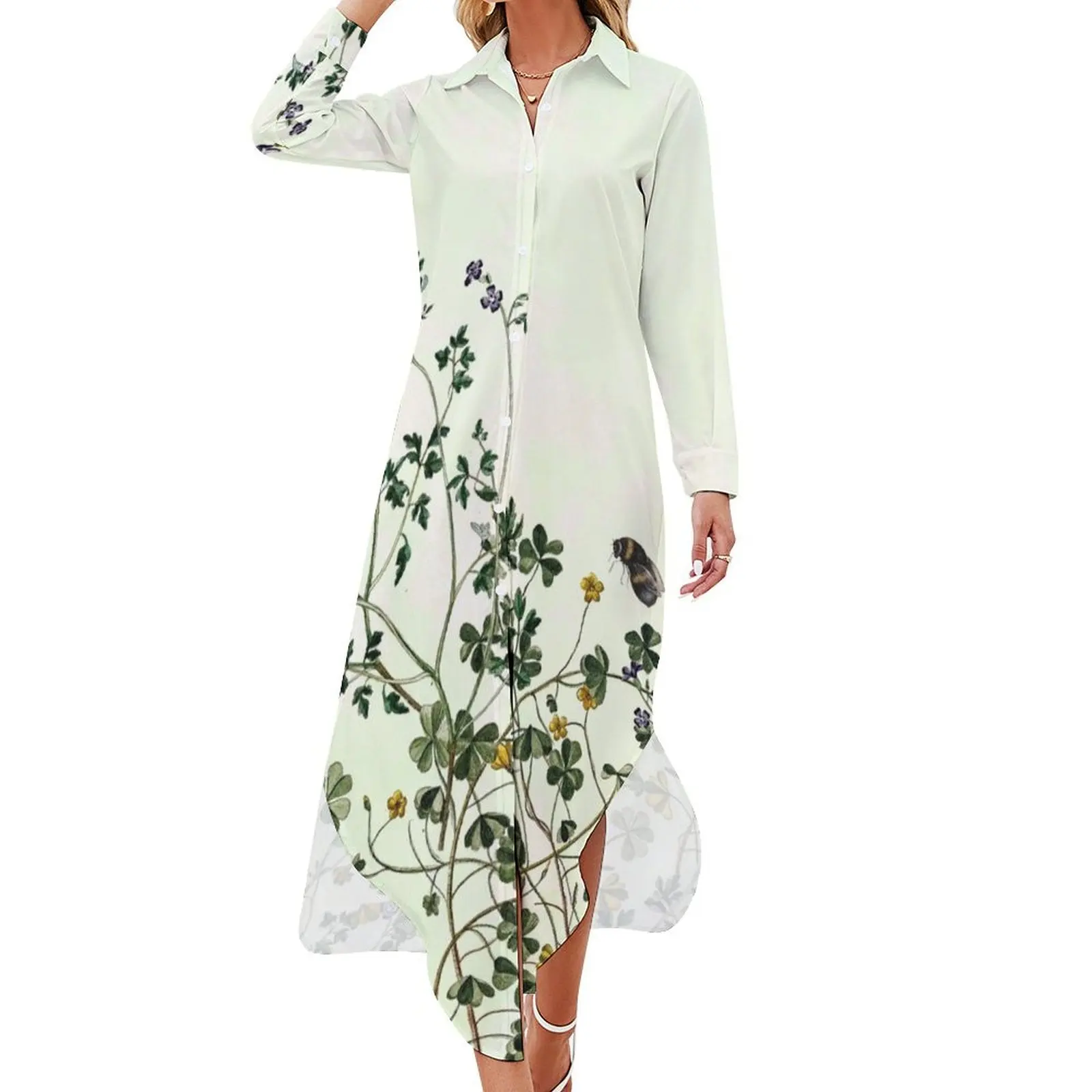 

Overgrowing my garden Long Sleeved Shirt Dress dress summer 2024 women women's evening dress 2024