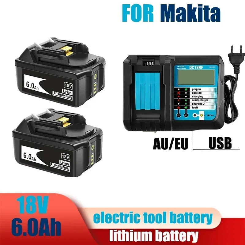 

18V 6.0Ah Rechargeable Battery For Makita Power Tools with LED Li-ion Replacement LXT BL1860 1850 18 v 9 A 6000mAh