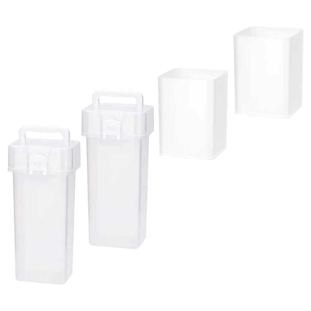 

Набор из 4 прозрачных квадратных настольных органайзеров для ручек, карандашей, маркеров, канцелярских принадлежностей для офиса и школы