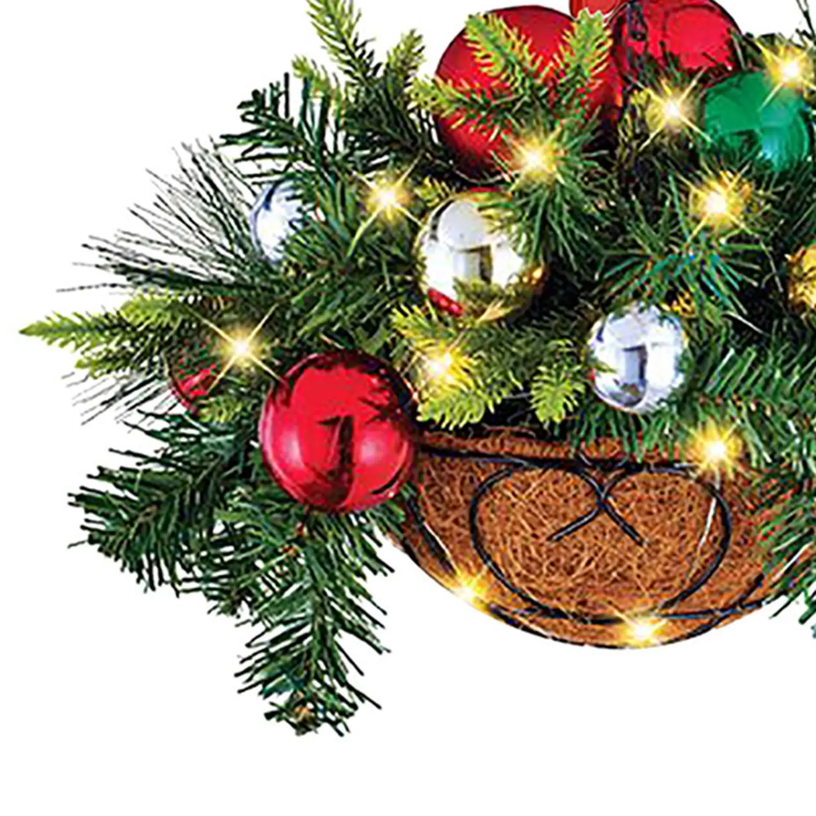 Artificial Flower Basket Spring Wreath Hanger for Front Door Farmhouse Decor Fake Floral Basket Hanging Ornament for Wedding