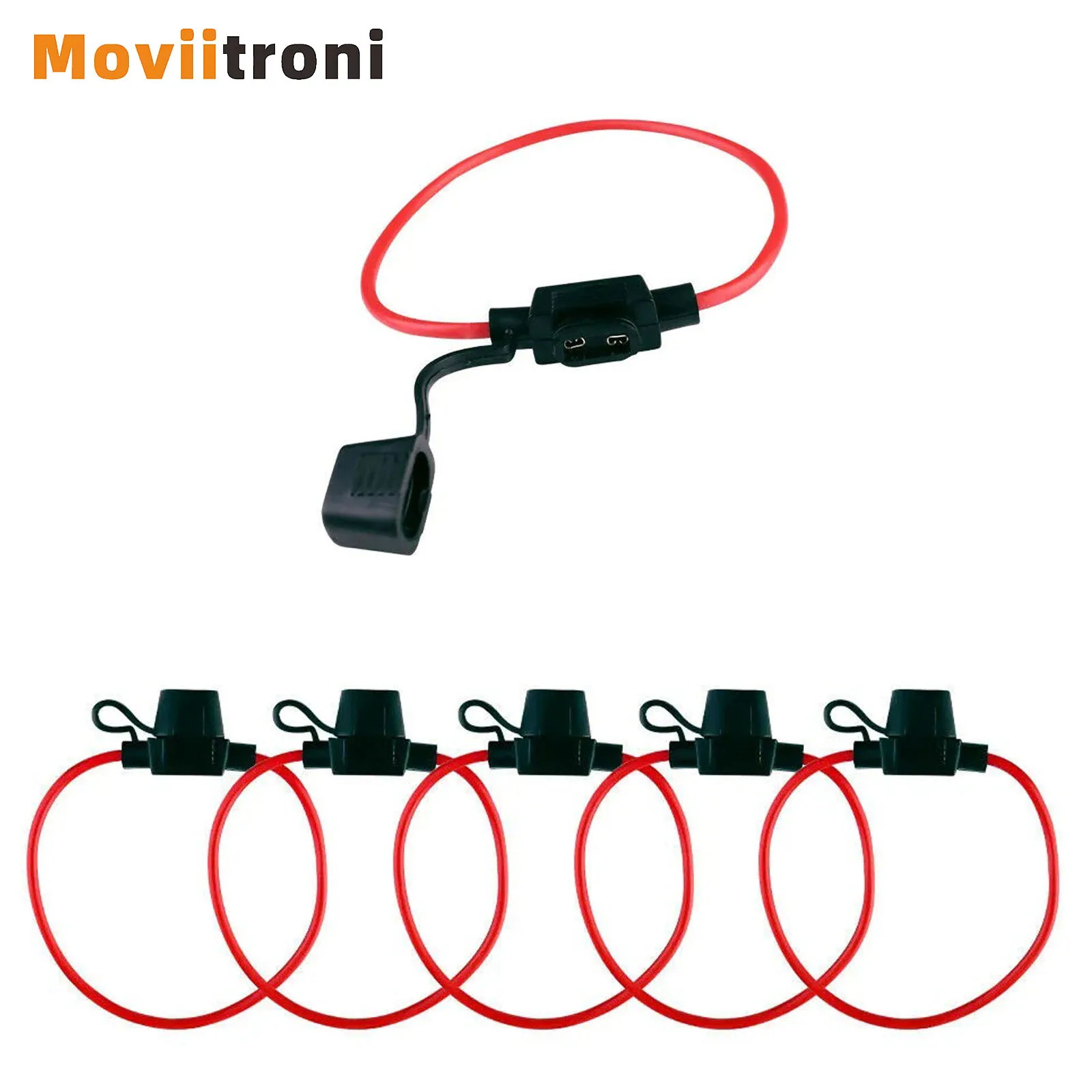 2pcs Car Fuse Holder Waterproof Medium Blade Adapter Splash-proof Box for 12V 30A in Line Cutoff Switch Socket Damp Proof