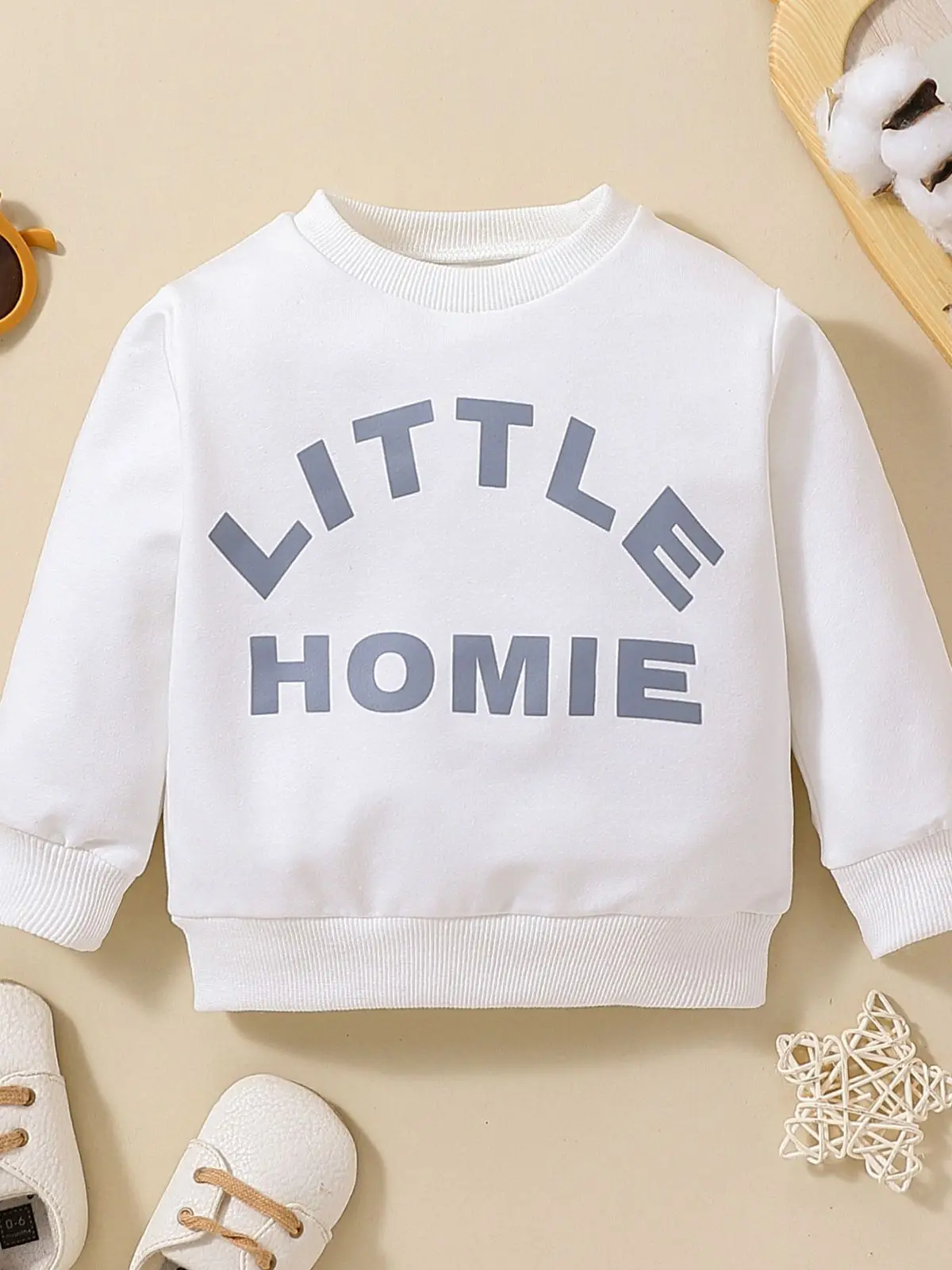 

Повседневная рубашка с длинными рукавами для маленьких мальчиков, удобный хлопковый топ с круглым вырезом и буквенным принтом для детей