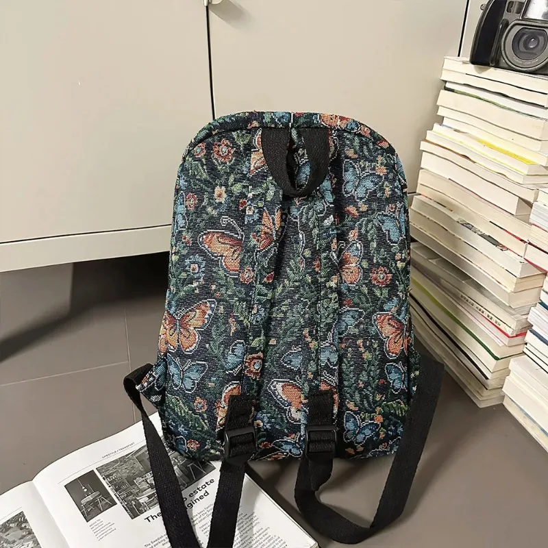 حقيبة ظهر جديدة على الطراز الصيني المنسوج على شكل زهرة 2025 حقيبة ظهر جديدة ذات سعة كبيرة وخفيفة الوزن وحقيبة سفر #2