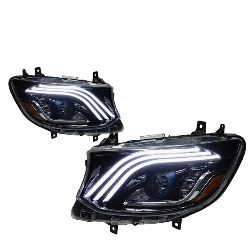 For Sprinter Headlight Assembly Modification to Style LED Bi-xenon Projector Triple-eye Daytime Running Lights