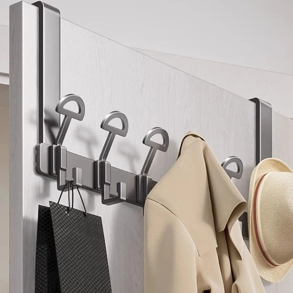 

6/7 Hooks Over-the-Door Hooks Drill-Free Quick Installation Clothing Bag Holder Heavy Duty Door Hang Wall-Mounted Coat Racks
