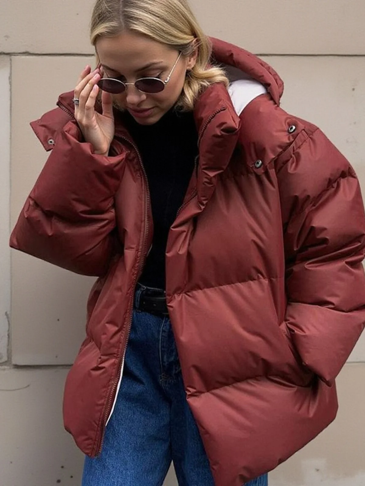 Jaet in cotone da donna allentato Autunno Inverno Casual Street Sle Long Sve Lunghezza regolare Capispalla Faionable e confortevole